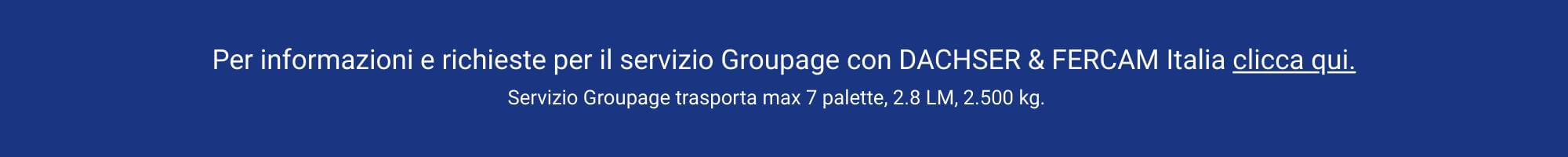 Contatta DACHSER & FERCAM Italia per il servizio Groupage